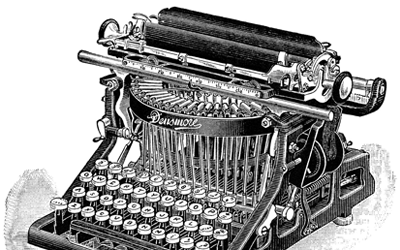 ilustracao de uma maquina de escrever antiga